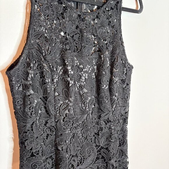 NWT White House Black Market black lacy sheath dress - Picture 3 of 6